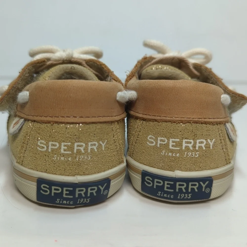 Sperry Topsider Blue Fish Crib Jr sparkley toddler shoes size 4 EU 20